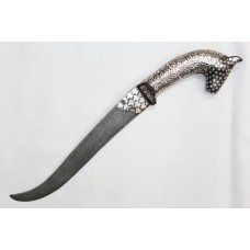 Horse Hand Engraved Dagger Knife Silver Wire Work Damascus Steel Blade A635